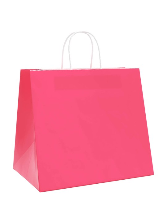 Paperikassit 250 kpl kahvoilla pinkki 32x22x28 cm
