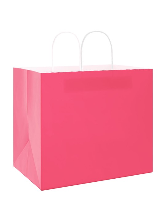 Paperikassit 250 kpl kahvoilla pinkki 32x22x28 cm