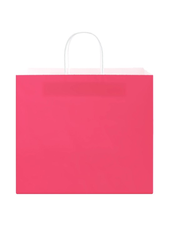Paperikassit 250 kpl kahvoilla pinkki 32x22x28 cm