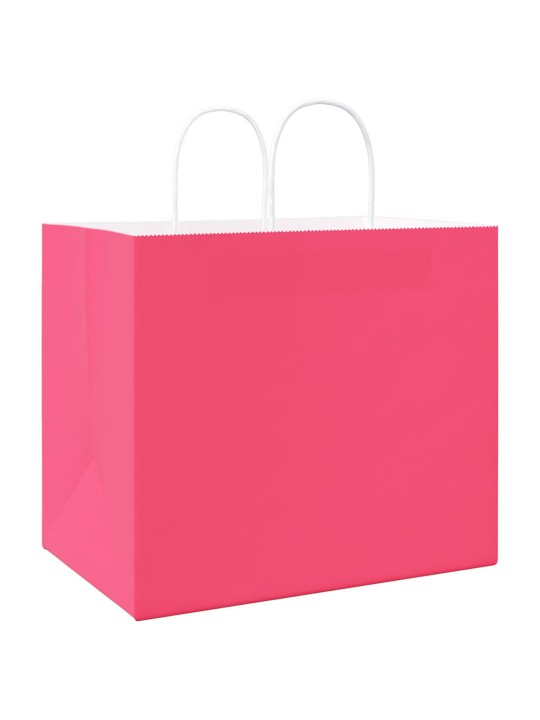 Paperikassit 250 kpl kahvoilla pinkki 32x22x28 cm