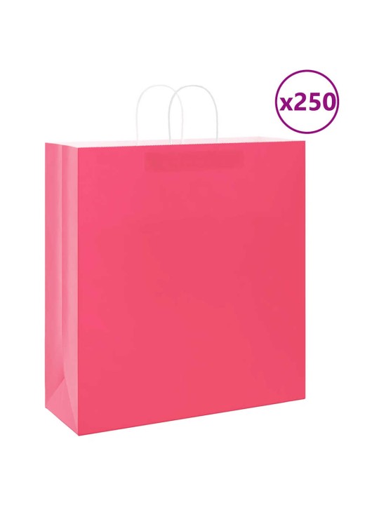 Paperikassit 250 kpl kahvoilla pinkki 45x17x48 cm