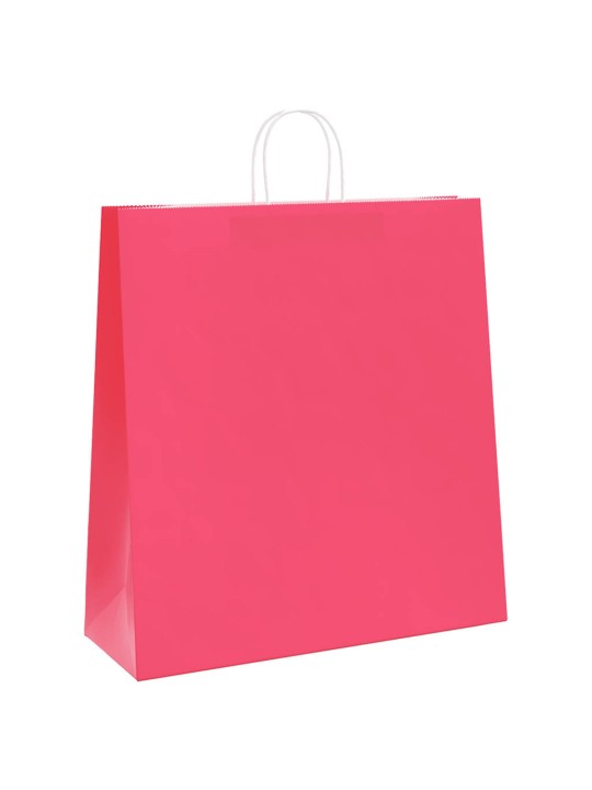 Paperikassit 250 kpl kahvoilla pinkki 45x17x48 cm