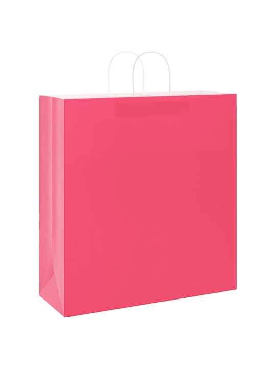 Paperikassit 250 kpl kahvoilla pinkki 45x17x48 cm