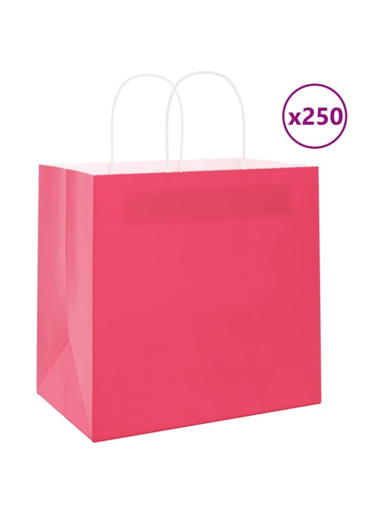 Paperikassit 250 kpl kahvoilla pinkki 54x15x49 cm