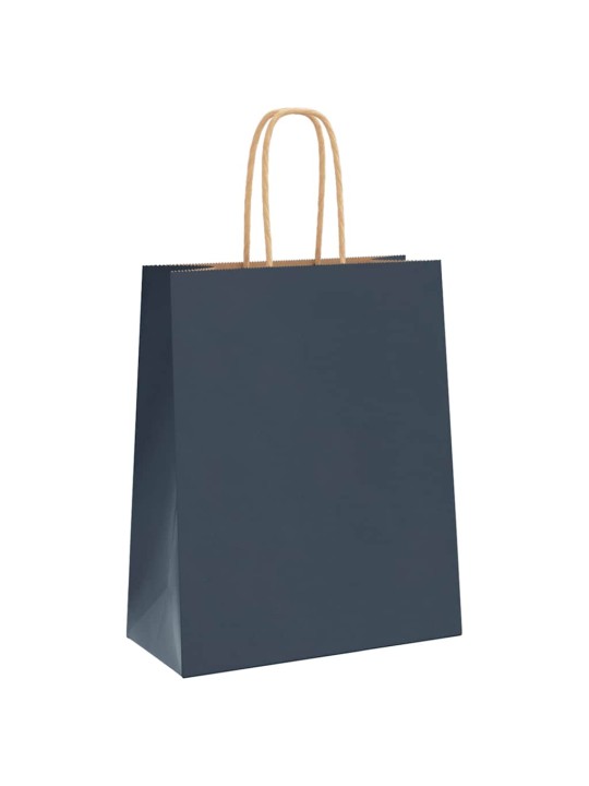 Paperikassit 50 kpl kahvoilla sininen 18x8x22 cm