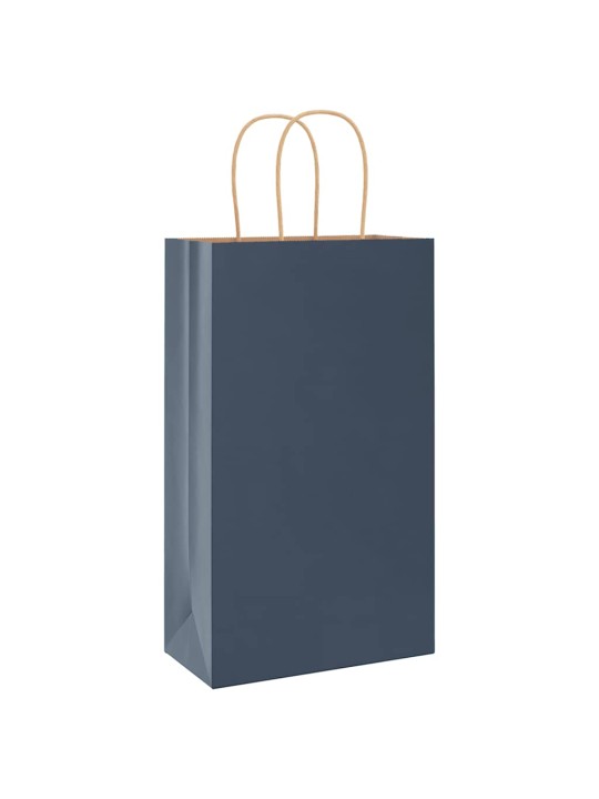 Paperikassit 50 kpl kahvoilla sininen 21x11x36 cm