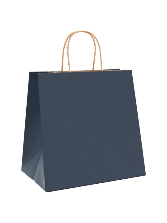 Paperikassit 50 kpl kahvoilla sininen 26x17x25 cm