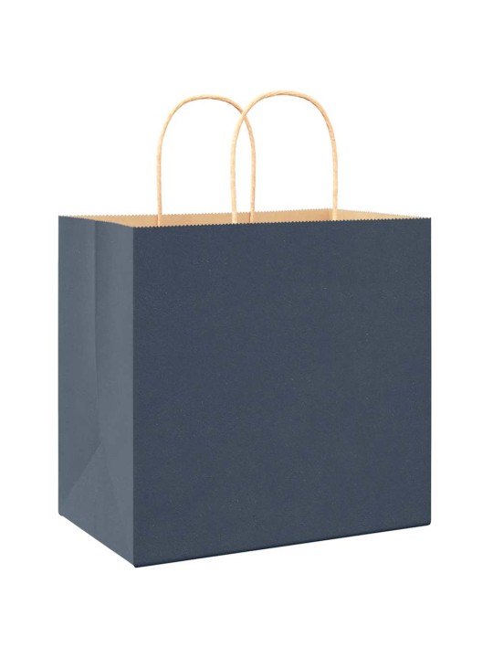 Paperikassit 50 kpl kahvoilla sininen 26x17x25 cm