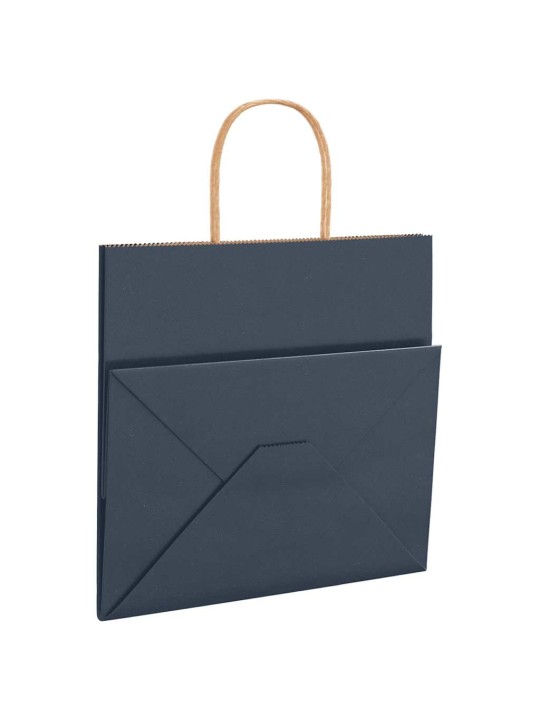Paperikassit 50 kpl kahvoilla sininen 26x17x25 cm
