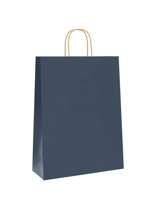 Paperikassit 50 kpl kahvoilla sininen 32x12x42 cm