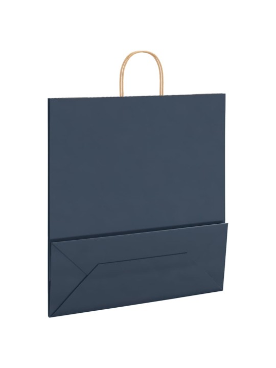 Paperikassit 50 kpl kahvoilla sininen 45x17x48 cm