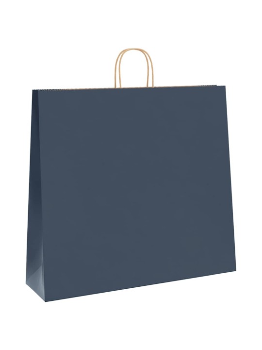 Paperikassit 50 kpl kahvoilla sininen 54x15x49 cm