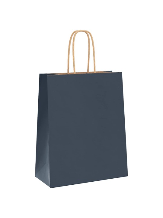 Paperikassit 250 kpl kahvoilla sininen 18x8x22 cm