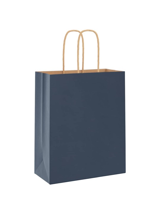 Paperikassit 250 kpl kahvoilla sininen 18x8x22 cm