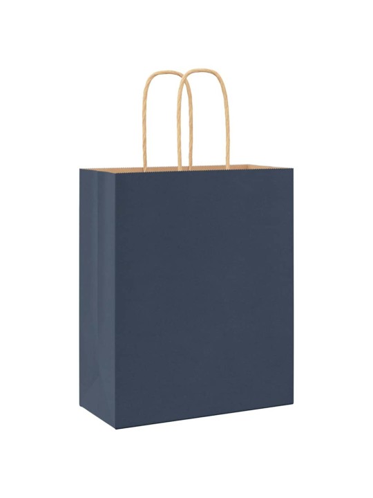 Paperikassit 250 kpl kahvoilla sininen 18x8x22 cm