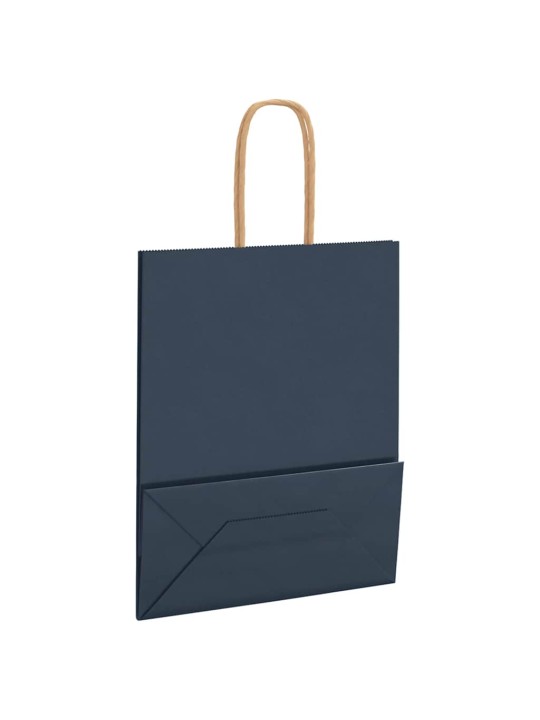 Paperikassit 250 kpl kahvoilla sininen 18x8x22 cm