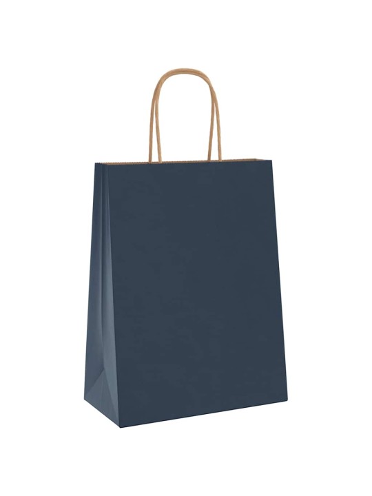 Paperikassit 250 kpl kahvoilla sininen 21x11x28 cm