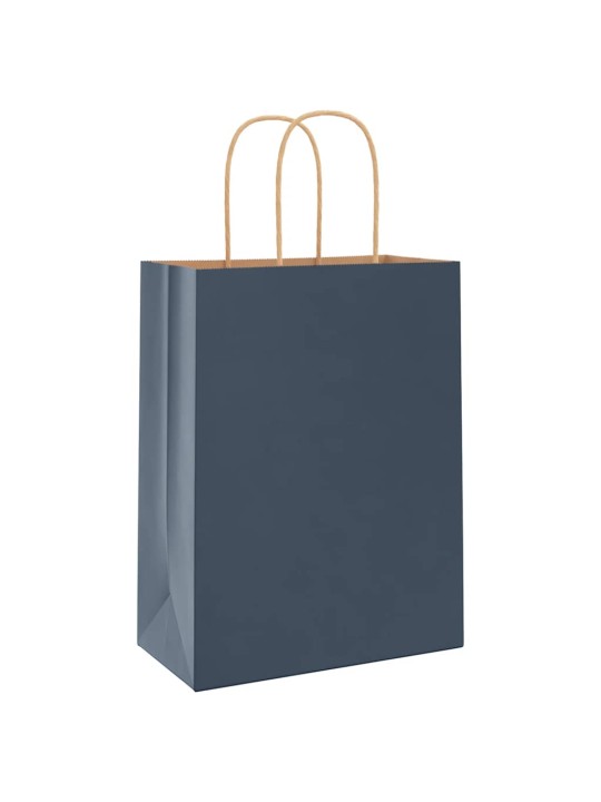 Paperikassit 250 kpl kahvoilla sininen 21x11x28 cm