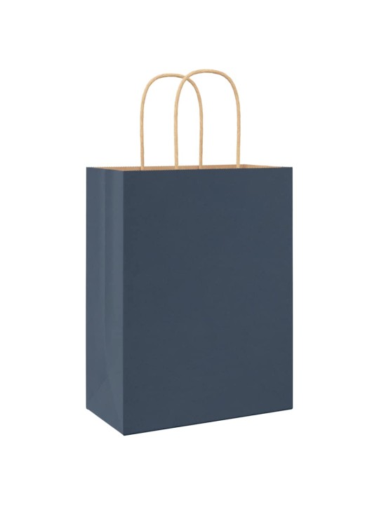 Paperikassit 250 kpl kahvoilla sininen 21x11x28 cm