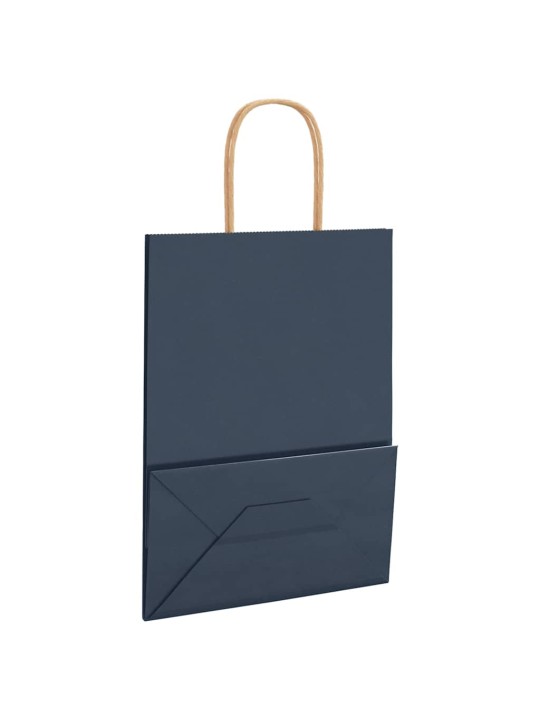 Paperikassit 250 kpl kahvoilla sininen 21x11x28 cm