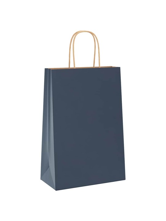 Paperikassit 250 kpl kahvoilla sininen 21x11x31 cm