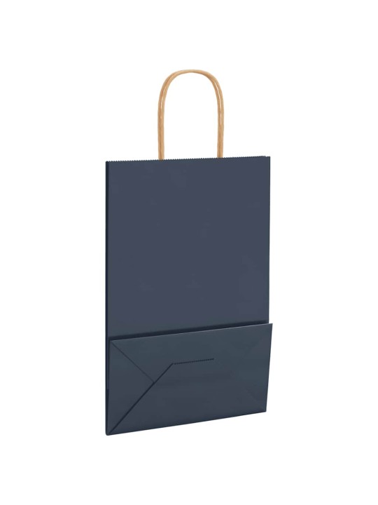 Paperikassit 250 kpl kahvoilla sininen 21x11x31 cm