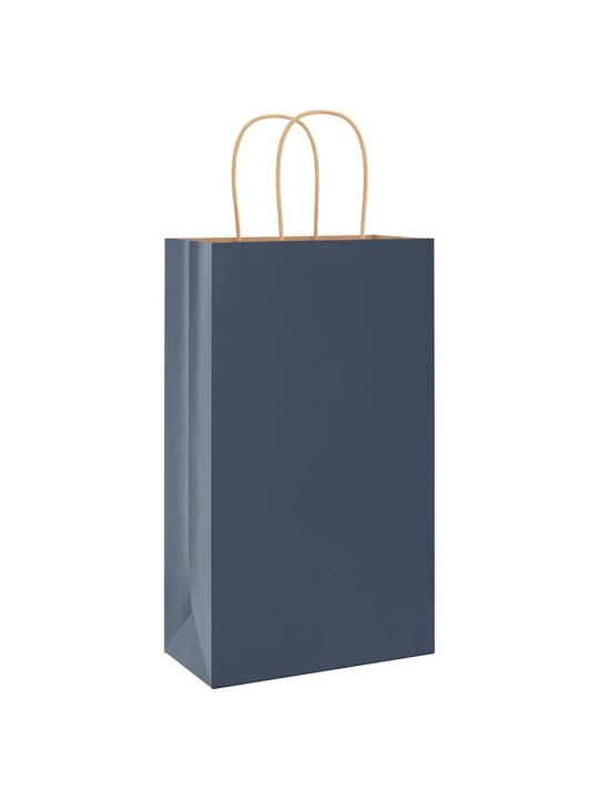 Paperikassit 250 kpl kahvoilla sininen 21x11x36 cm