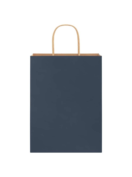Paperikassit 250 kpl kahvoilla sininen 26x12x35 cm