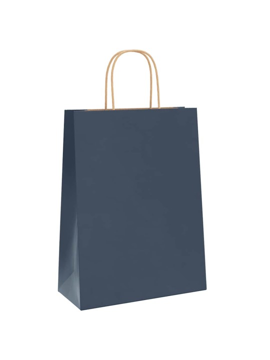 Paperikassit 250 kpl kahvoilla sininen 26x12x35 cm
