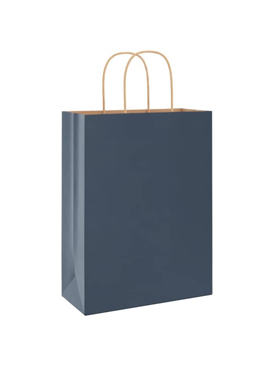Paperikassit 250 kpl kahvoilla sininen 26x12x35 cm