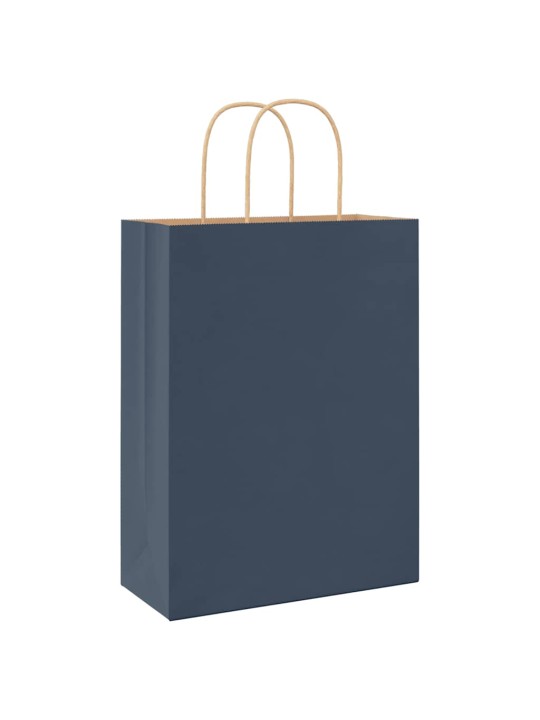 Paperikassit 250 kpl kahvoilla sininen 26x12x35 cm