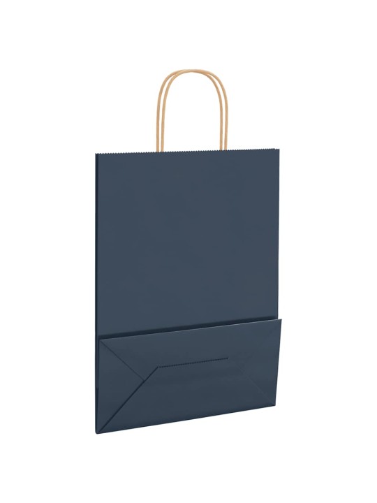 Paperikassit 250 kpl kahvoilla sininen 26x12x35 cm