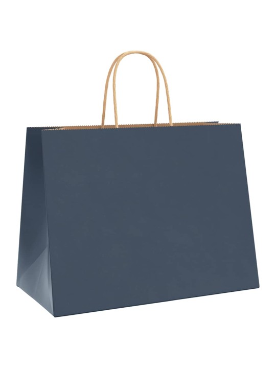 Paperikassit 250 kpl kahvoilla sininen 32x17x25 cm
