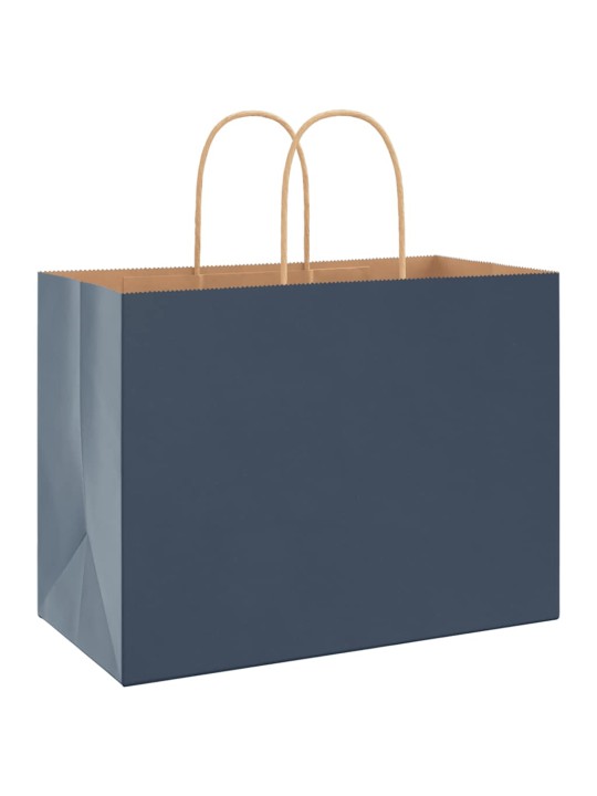 Paperikassit 250 kpl kahvoilla sininen 32x17x25 cm