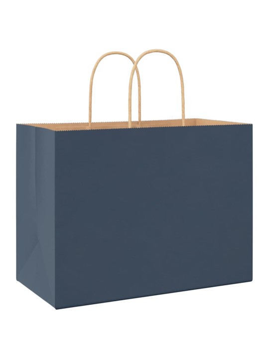 Paperikassit 250 kpl kahvoilla sininen 32x17x25 cm