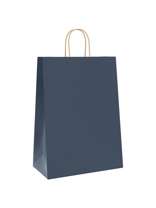 Paperikassit 250 kpl kahvoilla sininen 32x17x44 cm