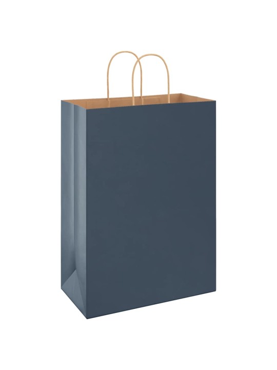 Paperikassit 250 kpl kahvoilla sininen 32x17x44 cm