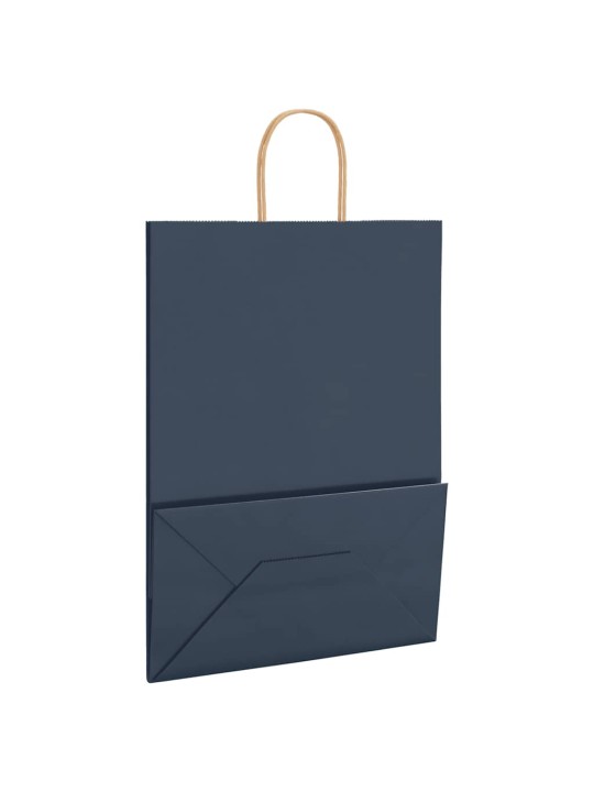 Paperikassit 250 kpl kahvoilla sininen 32x17x44 cm