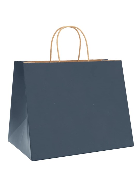 Paperikassit 250 kpl kahvoilla sininen 32x22x24 cm