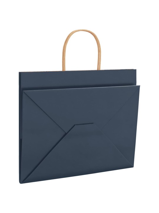 Paperikassit 250 kpl kahvoilla sininen 32x22x24 cm