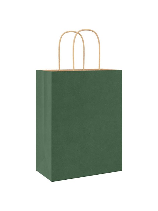 Paperikassit 50 kpl kahvoilla vihreä 21x11x28 cm