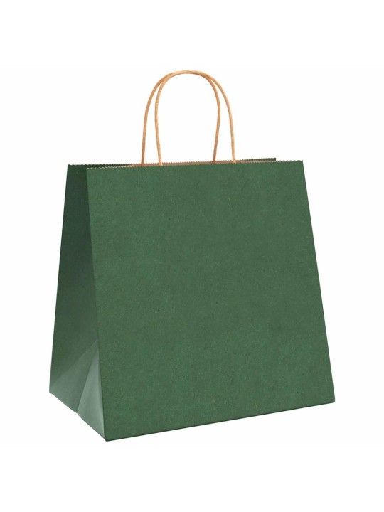 Paperikassit 50 kpl kahvoilla vihreä 26x17x25 cm
