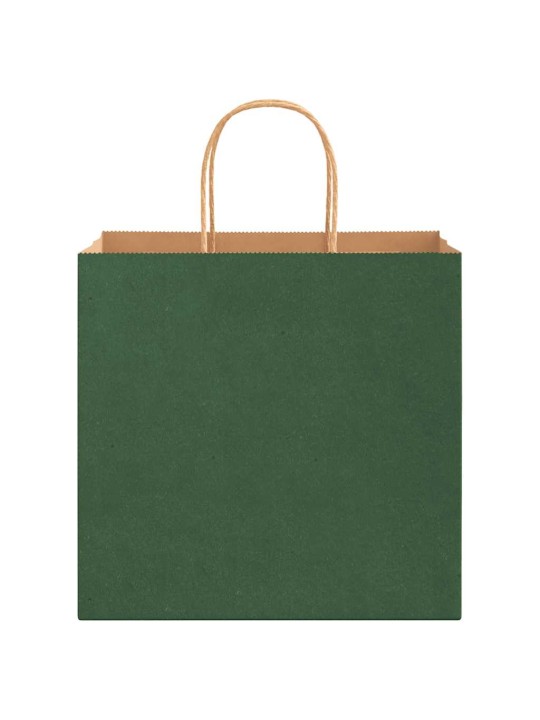 Paperikassit 50 kpl kahvoilla vihreä 26x17x25 cm
