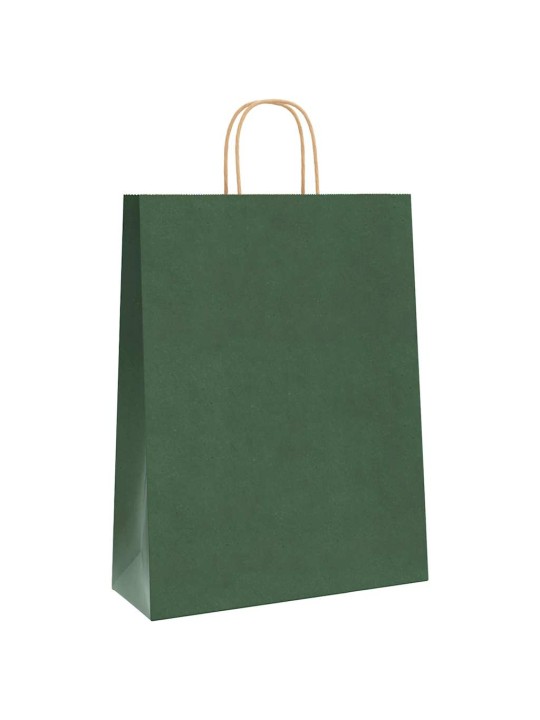 Paperikassit 50 kpl kahvoilla vihreä 32x12x42 cm