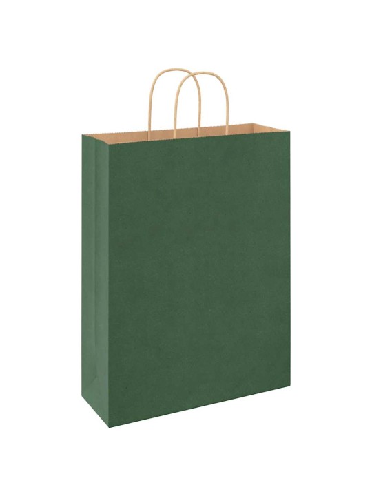 Paperikassit 50 kpl kahvoilla vihreä 32x12x42 cm