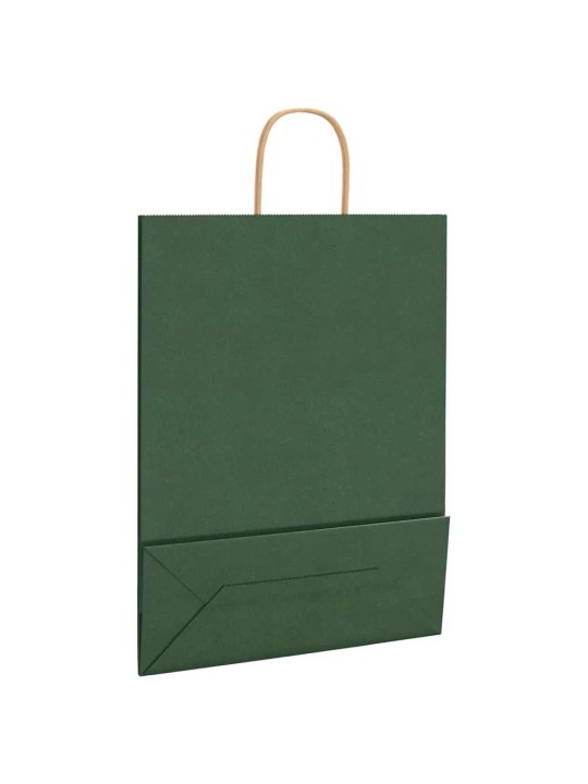 Paperikassit 50 kpl kahvoilla vihreä 32x12x42 cm