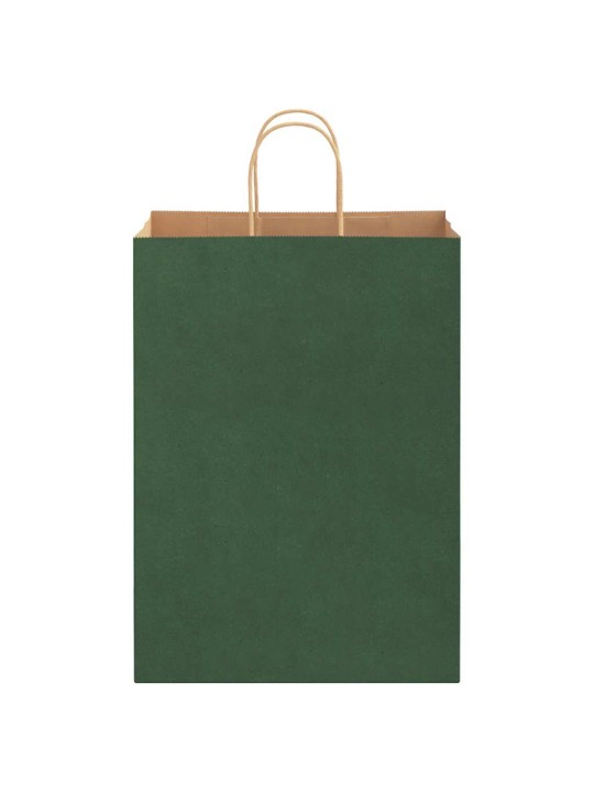 Paperikassit 50 kpl kahvoilla vihreä 32x17x44 cm