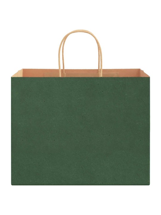 Paperikassit 50 kpl kahvoilla vihreä 32x22x24 cm
