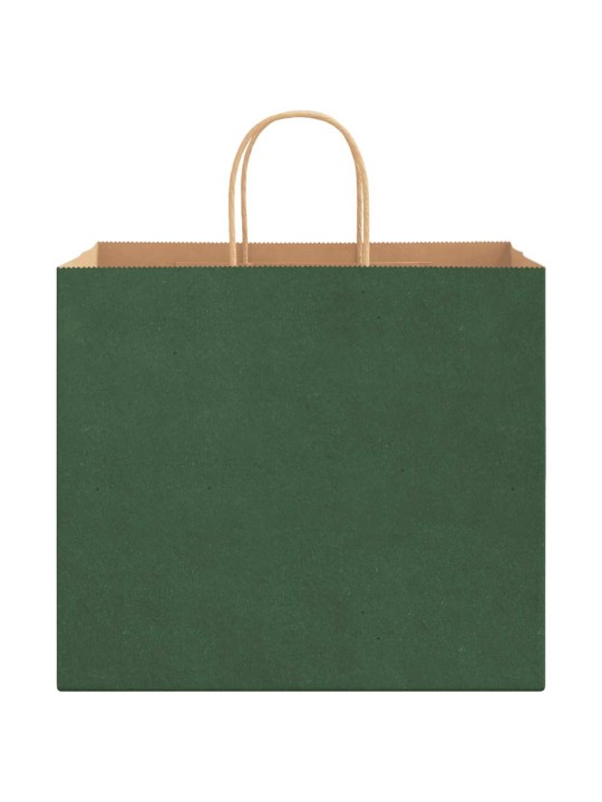 Paperikassit 50 kpl kahvoilla vihreä 32x22x28 cm