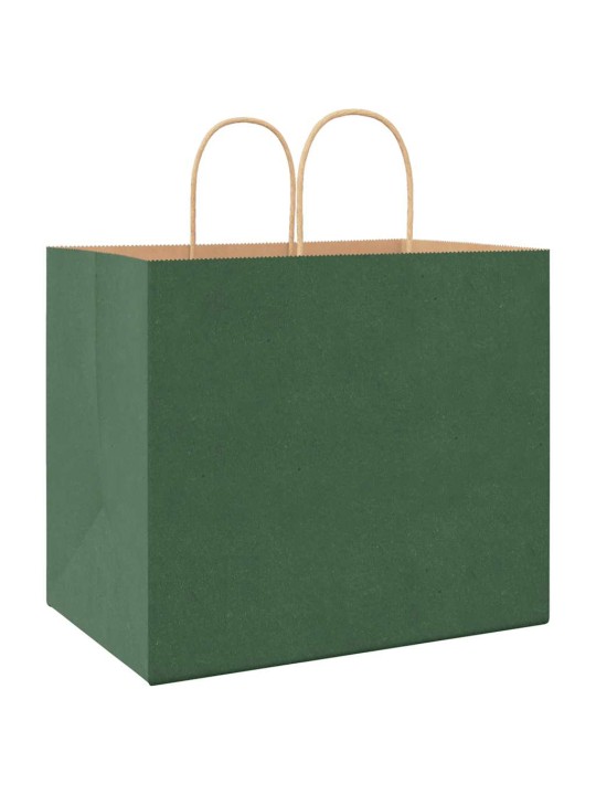 Paperikassit 50 kpl kahvoilla vihreä 32x22x28 cm
